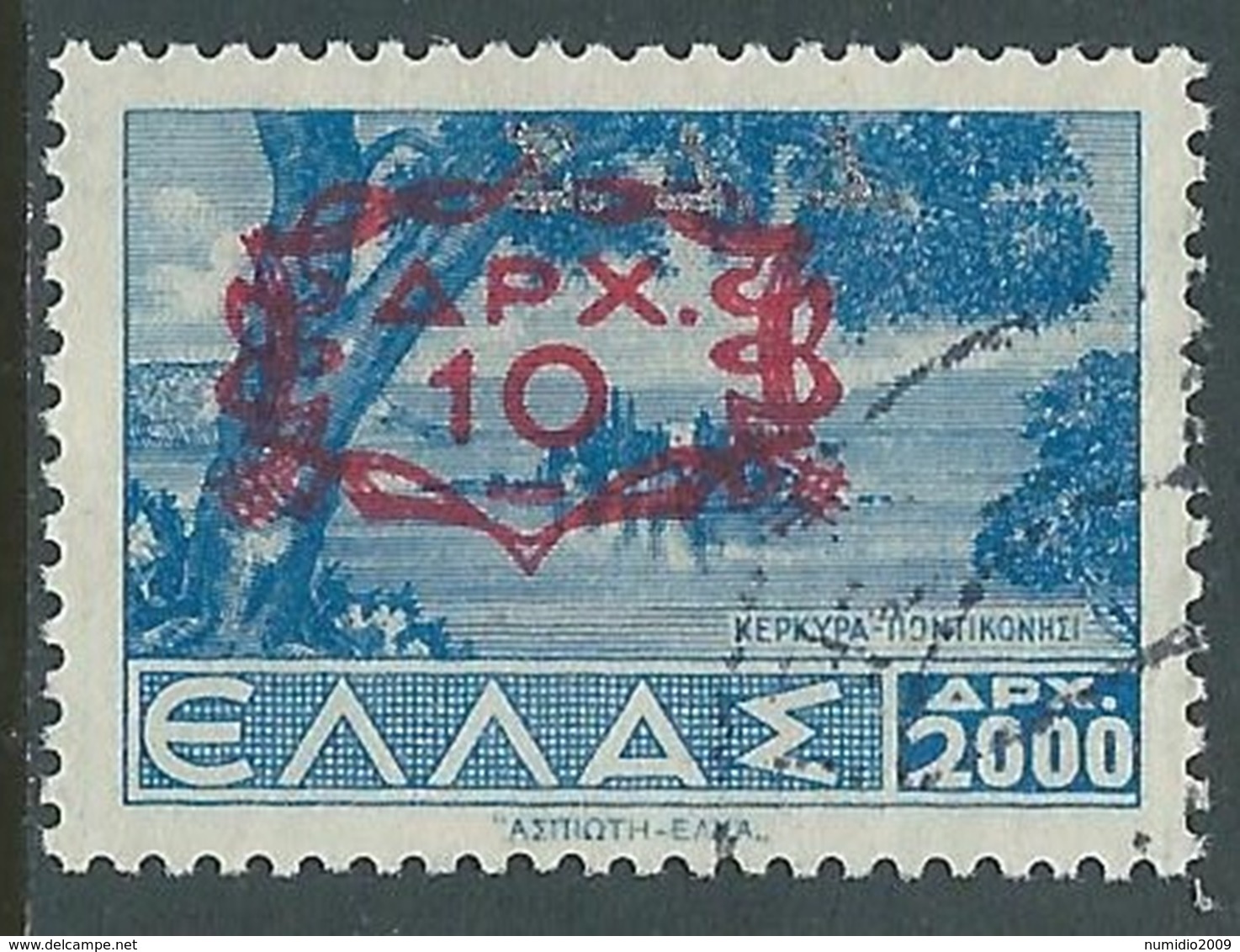 1947 AMMINISTRAZIONE MILITARE GRECA DODECANESO USATO 10 D - I64-9 - Dodecaneso