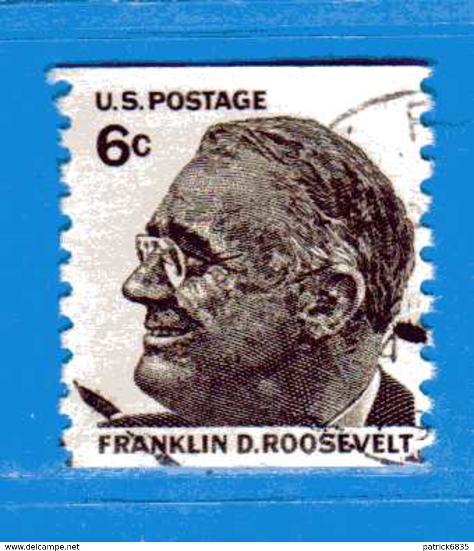 (Us2) USA °-1967 - Américains Célèbres- FRANKLIN.D. ROOSEVELT.  Yvert . 840A. D.10. Vert.  .  USED.  Vedi Descrizione - Gebruikt