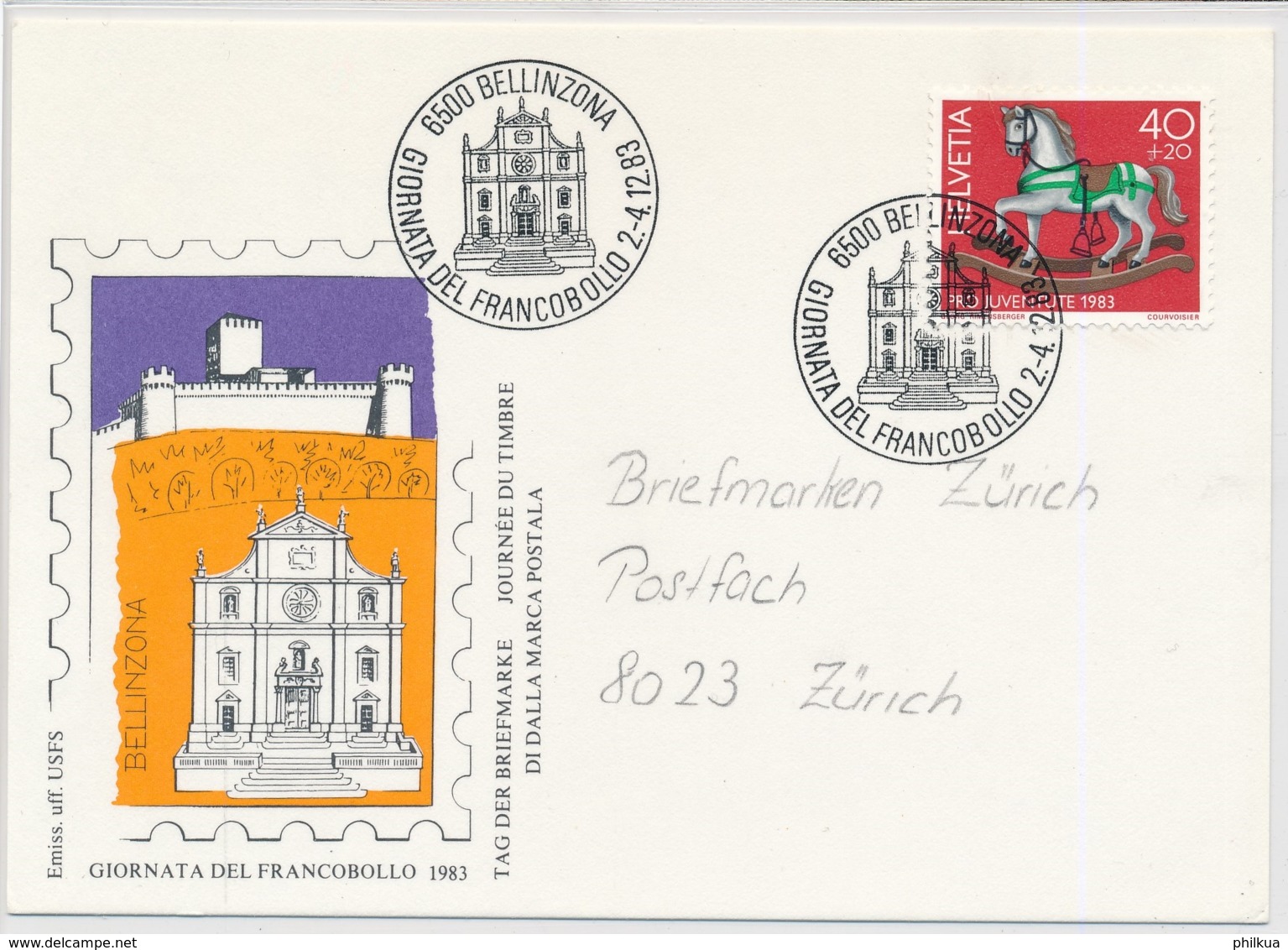 1983 - Tag Der Briefmarke - Journée Du Timbre - Giornata Del Francobolli - BELLINZONA - Schweiz -Suisse - Svizzera - Giornata Del Francobollo