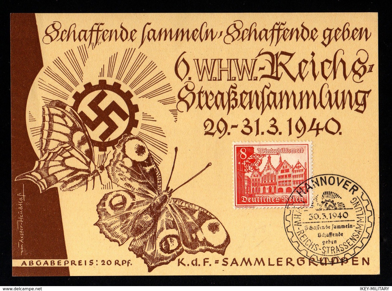 13991-GERMAN EMPIRE-MILITARY PROPAGANDA POSTCARD WHW Hannover.1940.WWII.DEUTSCHES REICH.POSTKARTE.carte Postale - Guerra 1939-45