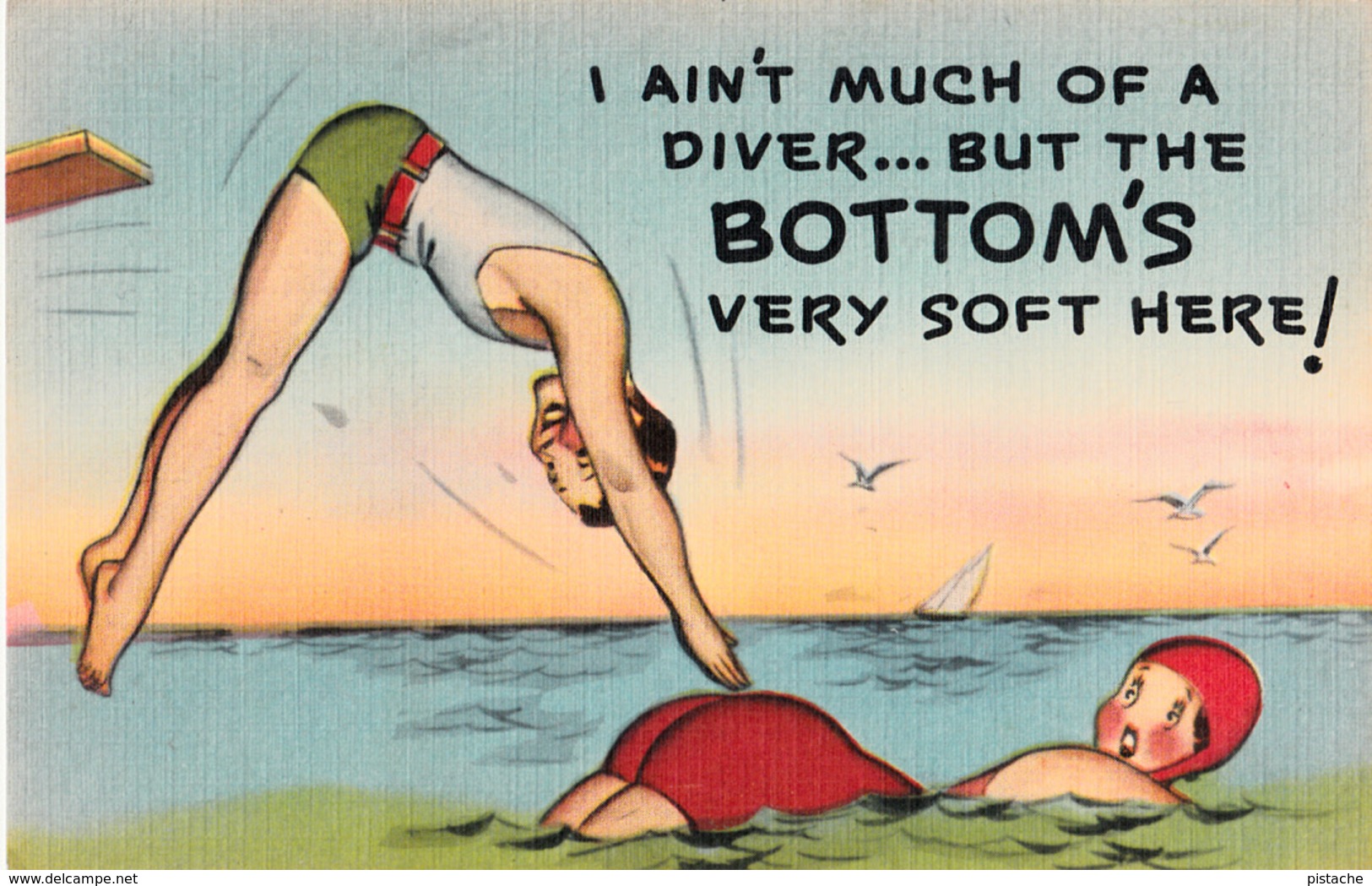 Comics Humor Comic Comique Humour - Man Diving On A Lady's Bottom - No. 388 - 2 Scans - Humour