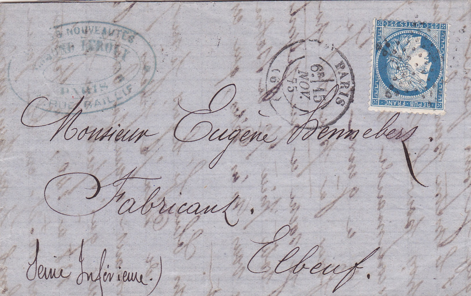 87 - CERES 60  - PARIS  A  ELBEUF - 1849-1876: Classic Period