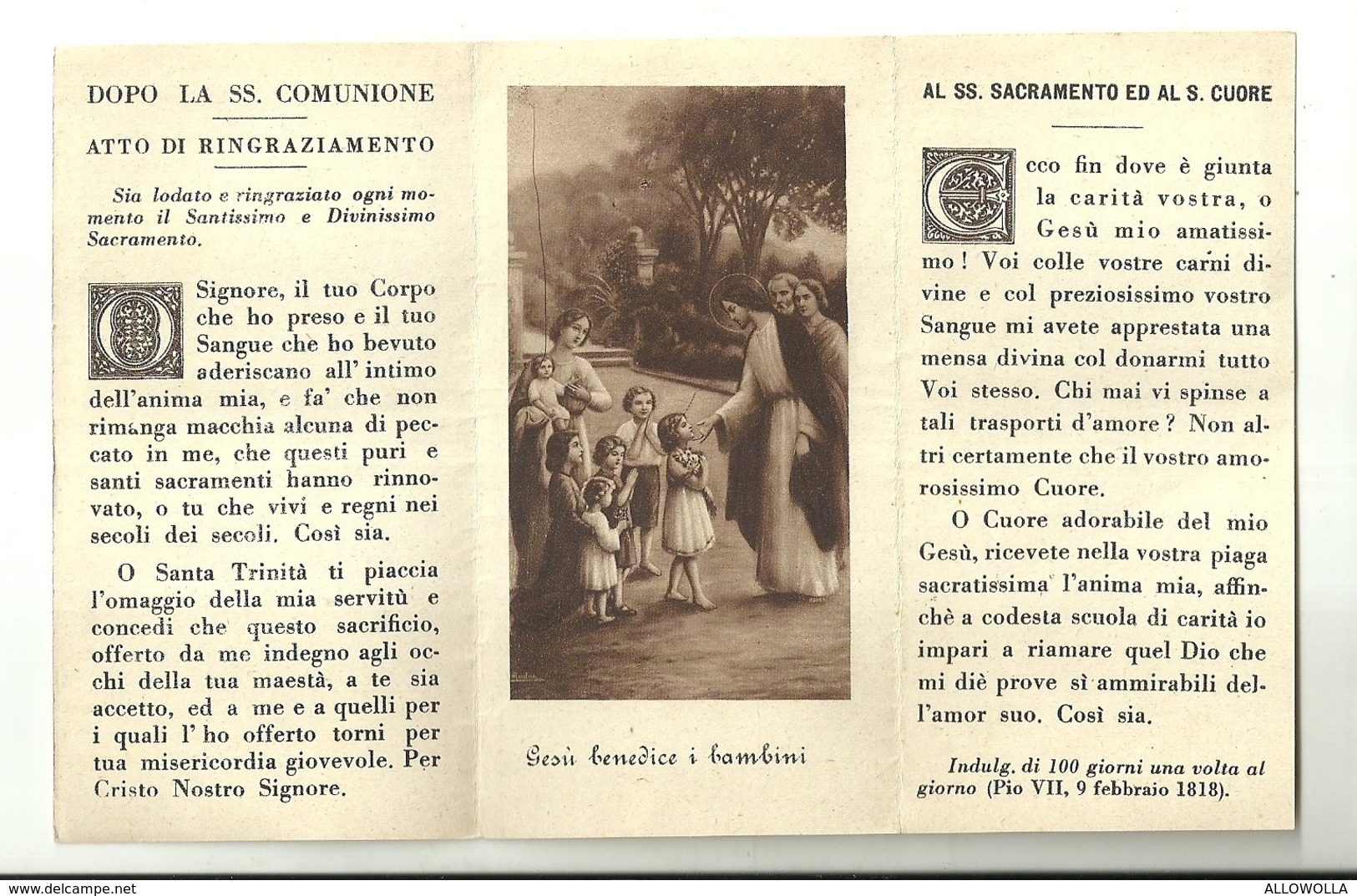 4228"ANNO 1929-COMUNIONE PASQUALE-PARROCCHIA S.S. PIETRO E PAOLO IN CASTELLAMONTE"  ORIG. - Santini