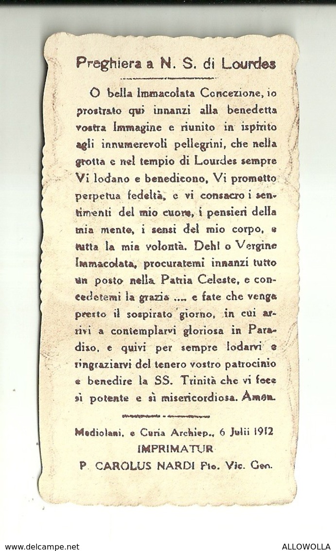 4235 "SANTUARIO DELLA MADONNA DI LOURDES-GROTTA DELLA MADONNA DI LOURDES - 1912"  ORIG. - Santini