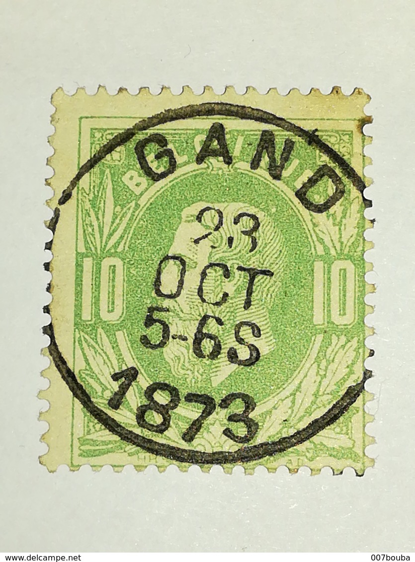 COB N ° 30  Oblitération Gand 1873 - 1869-1883 Léopold II