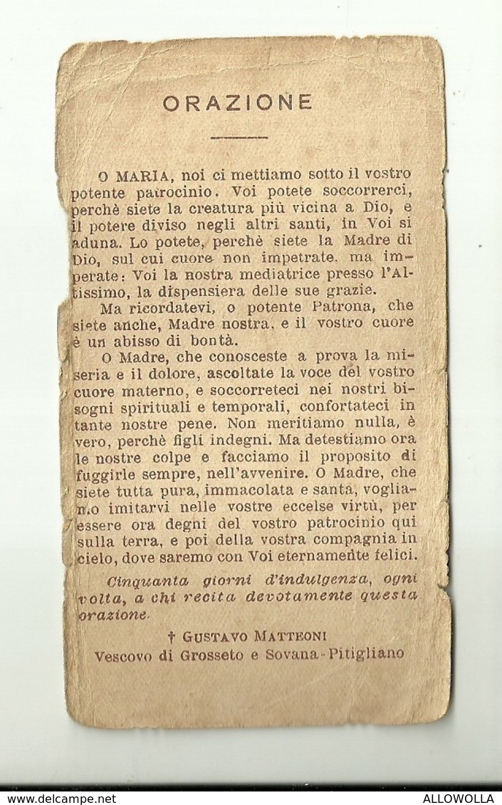 4242"IMMAGINE DI MARIA SS.ma DELLE GRAZIE CHE SI VENERA NELLA CATTEDRALE DI GROSSETO"  ORIG. - Santini