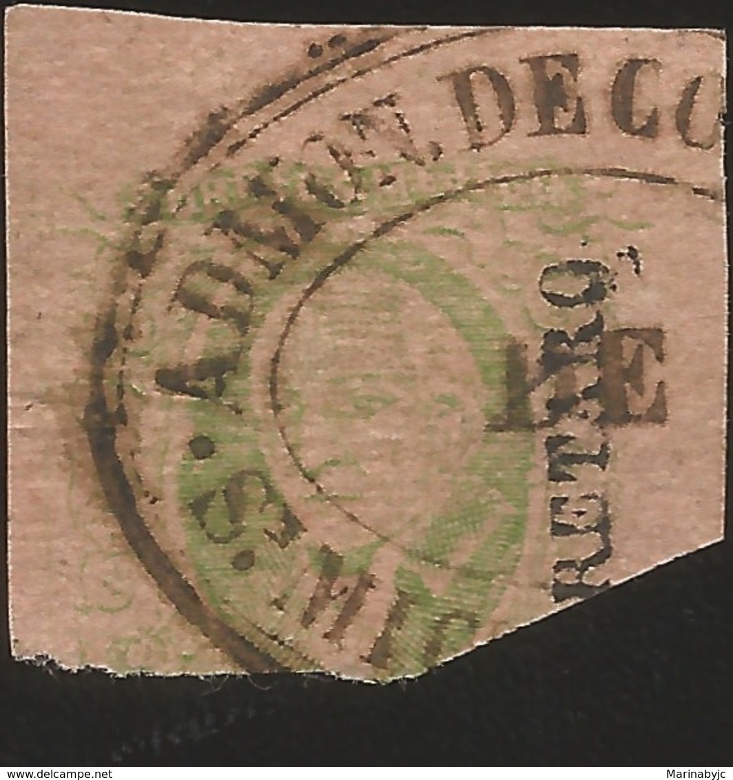 J) 1861 MEXICO, HIDALGO, 8 REALES GREEN, QUERETARO DISTRICT, OVAL CANCELLATION ADMON DE CORREOS, SAN MIGUEL DE ALLENDE, - Mexico