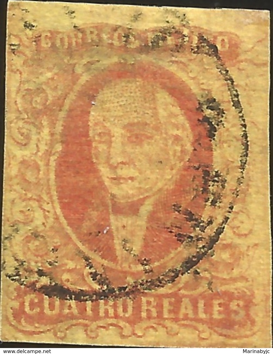 J) 1861 MEXICO, HIDALGO, 4 REALES, NO DISTRICT NAME, CIRCULAR CANCELLATION, MN - Mexico