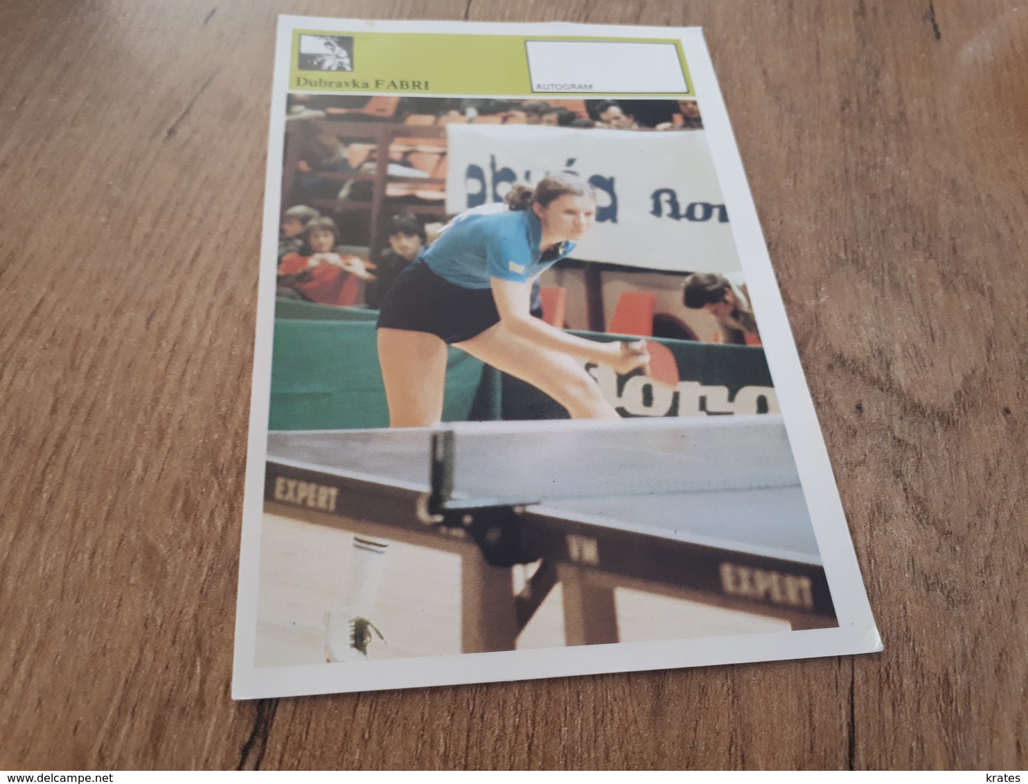 Svijet Sporta Card - Table Tennis, Dubravka Fabri, Autogram Card - Table Tennis