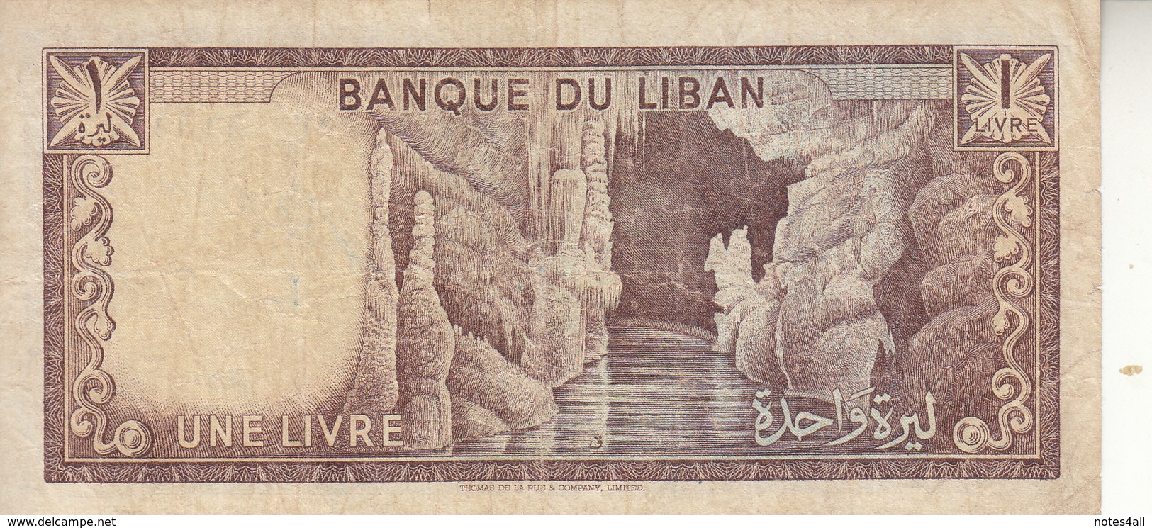 LEBANON 1 LIVRE 1974 P-61 Vg  */* - Líbano