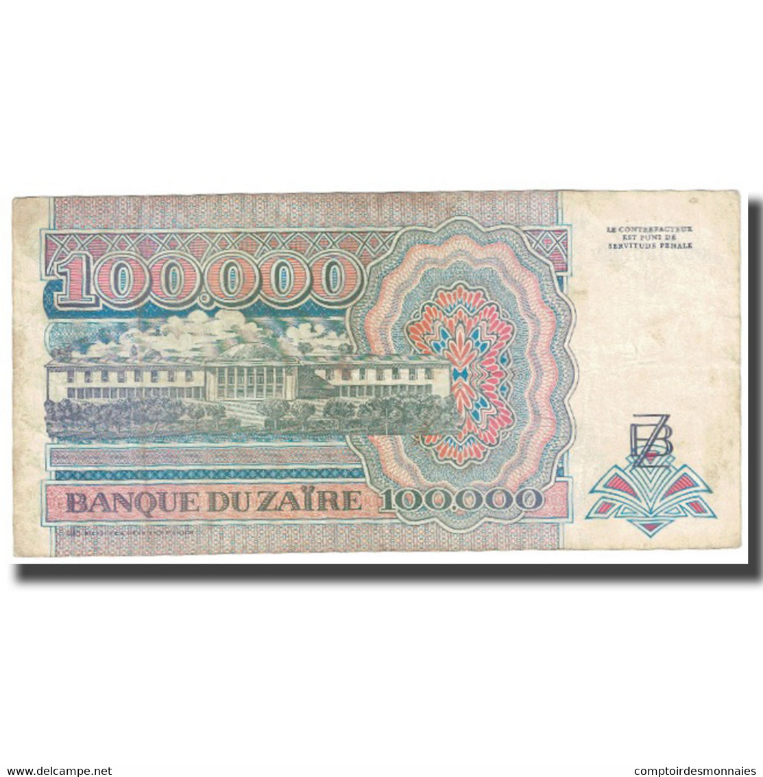 Billet, Zaïre, 100,000 Zaïres, 1992, 1992-01-04, KM:41a, TTB - Zaïre