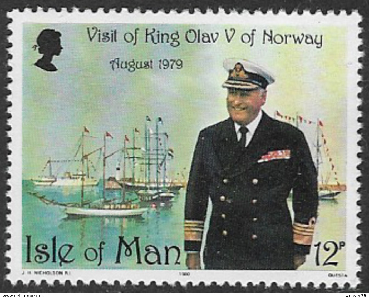 Isle Of Man SG179 1980 Visit Of King Olav V Of Norway 12p Unmounted Mint [40/32384/25D] - Isle Of Man