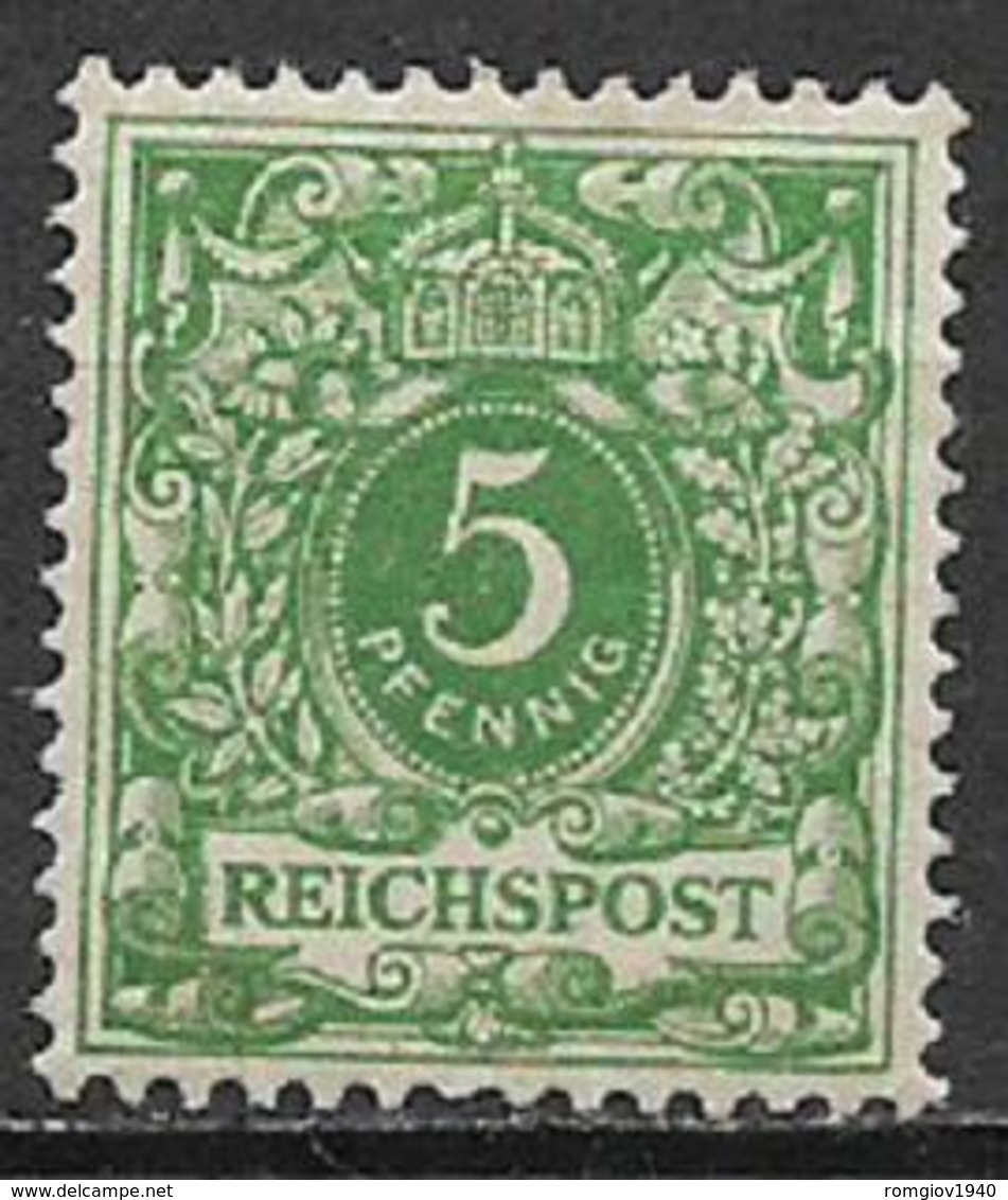 GERMANIA REICH IMPERO 1889 CIFRA IN OVALE VALORE PER I PRIMI TRE VALORI;AQUILA IN UN CERCHIO PER ALTRI UNIF. 46 MLH VF - Nuovi