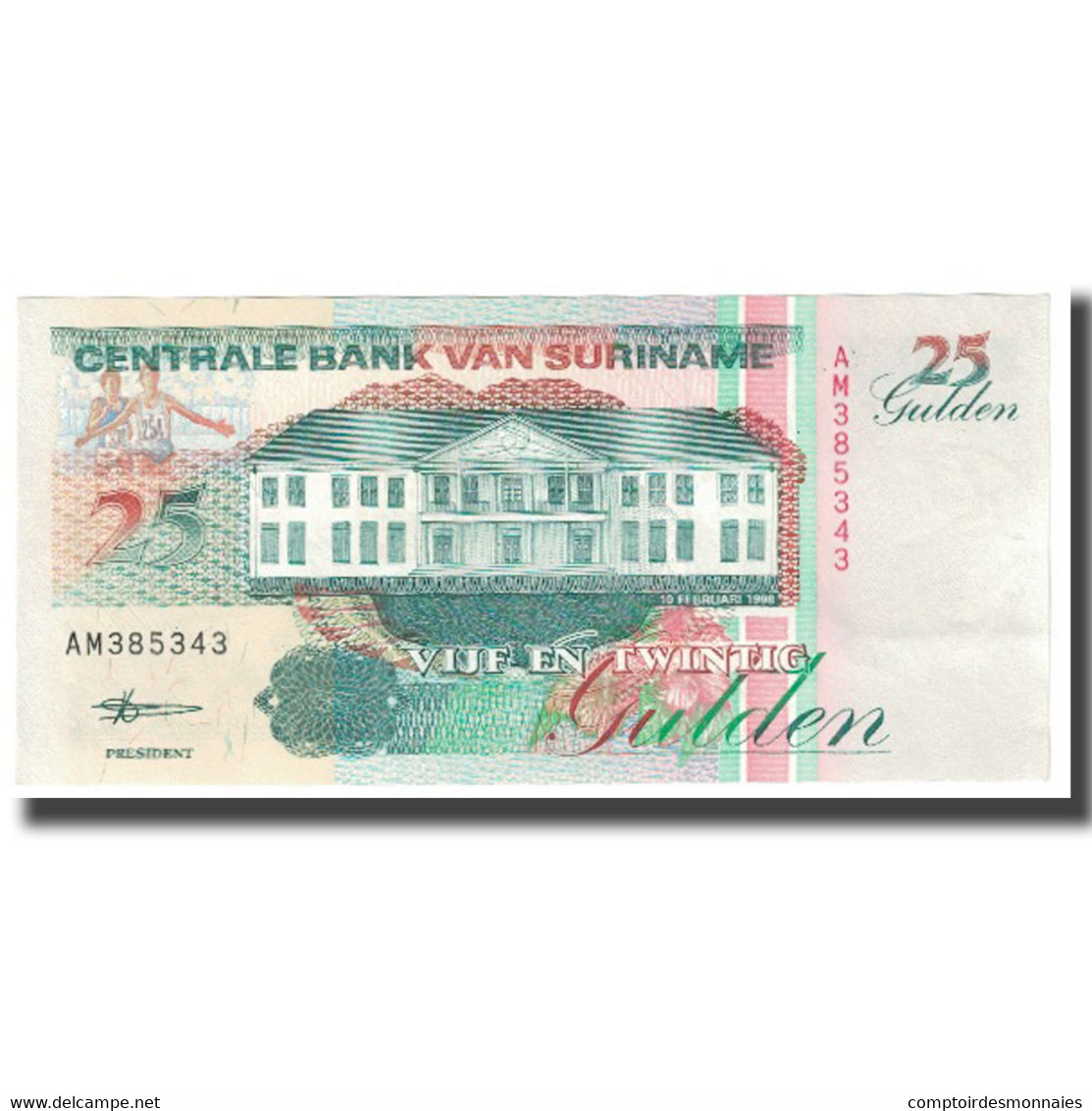 Billet, Surinam, 25 Gulden, 1998, 1998-02-10, KM:138a, NEUF - Suriname