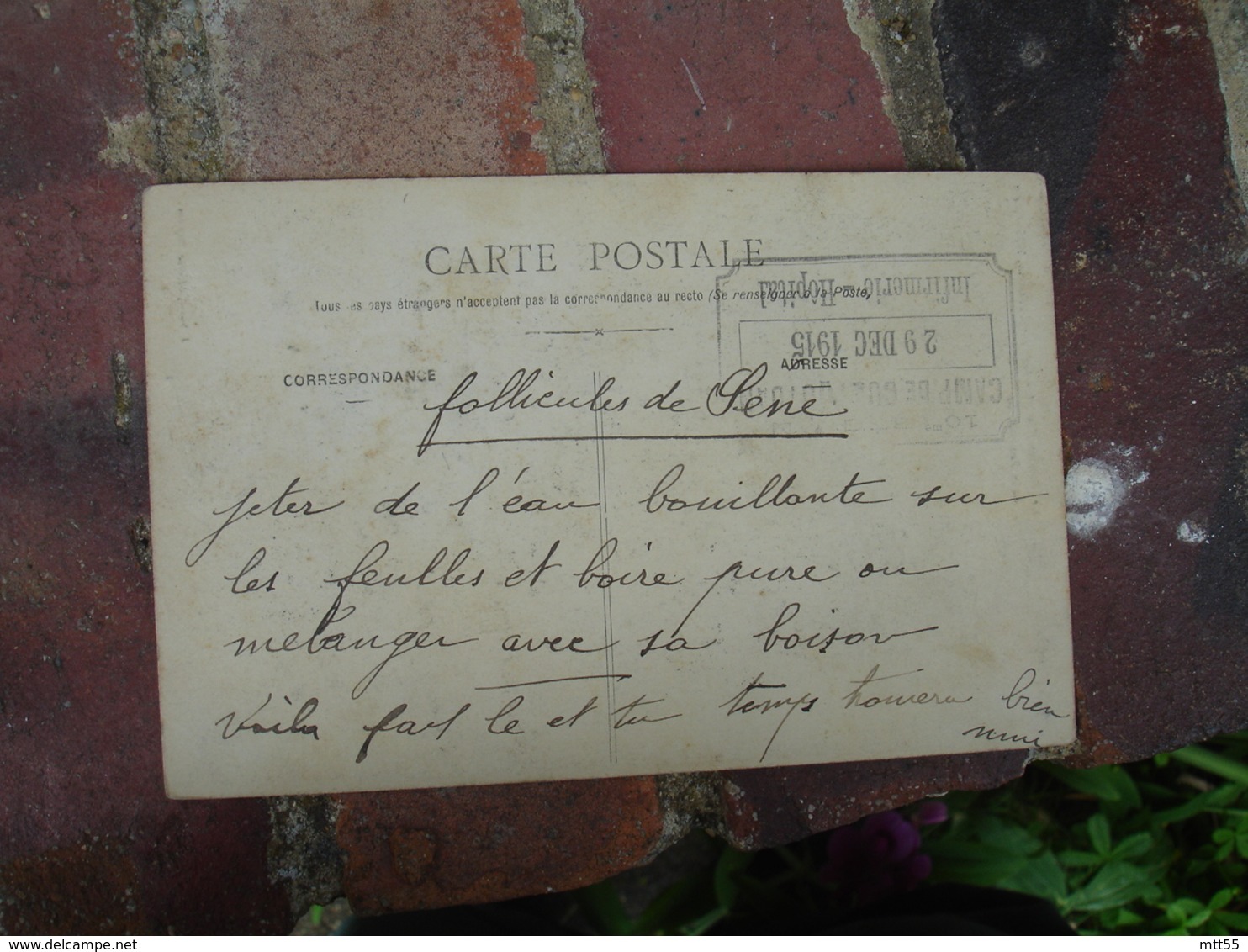 Camp Coetquidan Infirmerie Hopital Cachet Franchise Postale Militaire Guerre 14.18 - Guerre De 1914-18