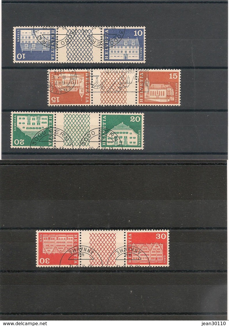 SUISSE Année 1968 Tête-bêche Avec Pont N° Y/T : 816b - 817b - 818b - 819b - Usati