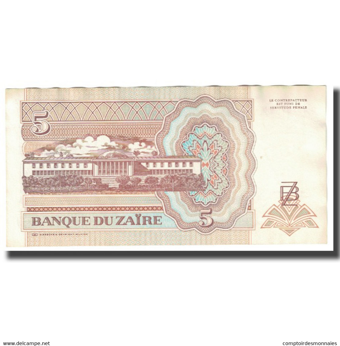 Billet, Zaïre, 5 Nouveaux Zaïres, 1993, 1993-06-24, KM:53a, SPL - Zaïre