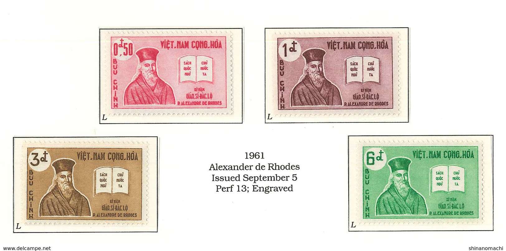 South Viet Nam - 1961 - SC 170 - 173 - Alexandre De Rhodes - MH - Vietnam