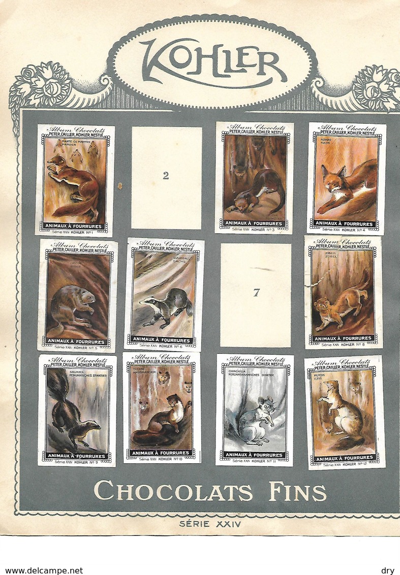 Images Chocolat Kohler. 21 Dangers De La Rue - Animaux à Fourrures. Collées Sur Feuille Album.  Envoi 1,72 €. - Autres & Non Classés