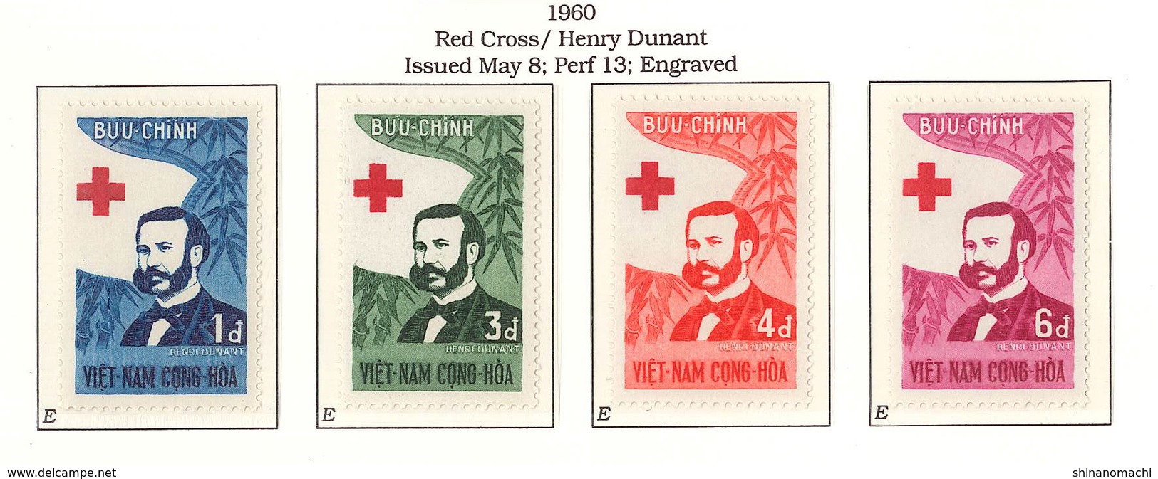 South Viet Nam - 1960 - SC 136 - 139 - Henri Dunant - 100 Year Red Cross - MH - No Gum - Vietnam