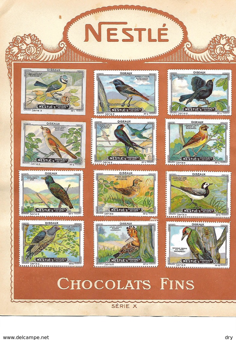 Images Chocolat Nestlé. 19 Oiseaux - Champigons. Collées Sur Feuille Album.  Envoi 1,72 €. - Autres & Non Classés