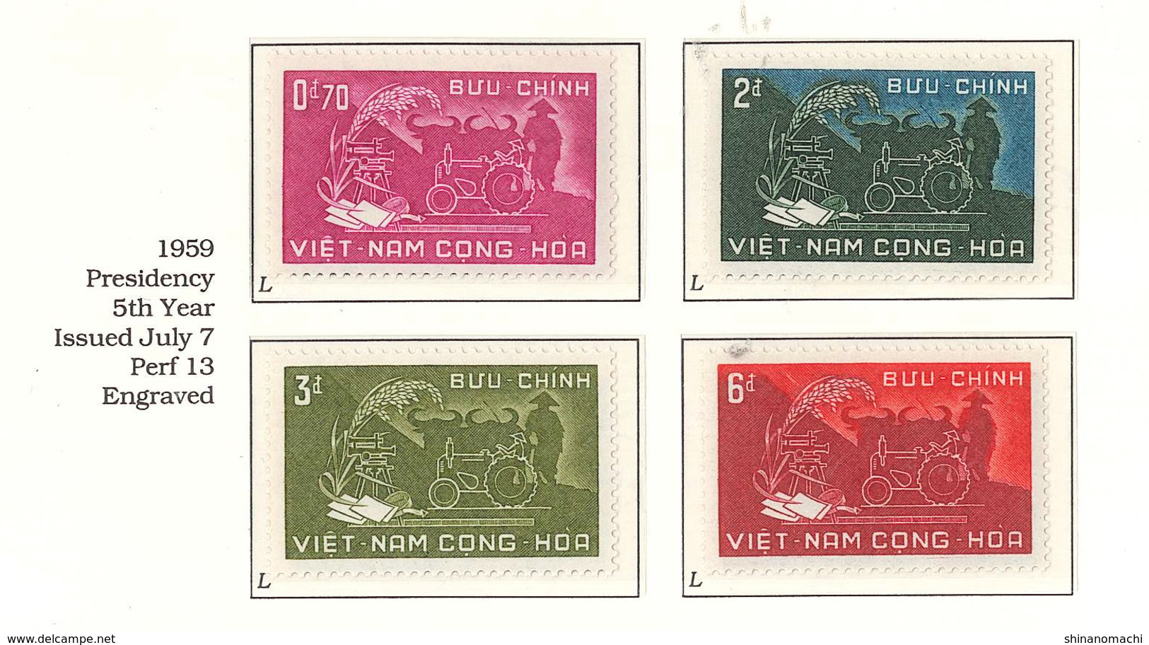 South Viet Nam - 1959 - SC 112 - 115 - Presidency 5th Year - MNH - Vietnam