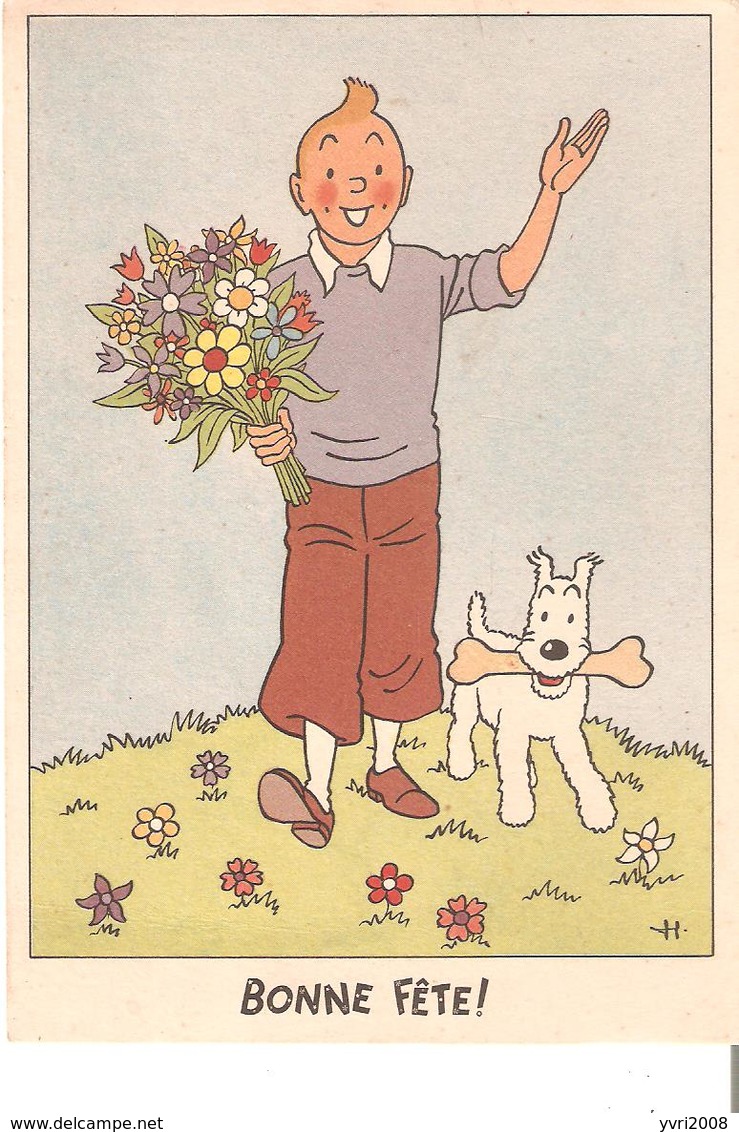 CP. De TINTIN - BONNE FÊTE - Hergé - Anniversaire