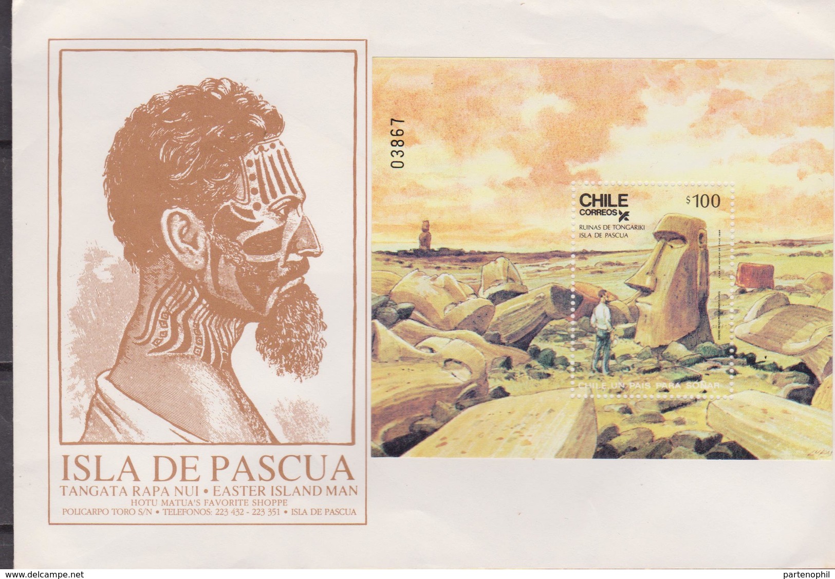 Cile Isla De Pascua FDC Dinosauri Dinosaurs Prehistoric Animals - Preistorici