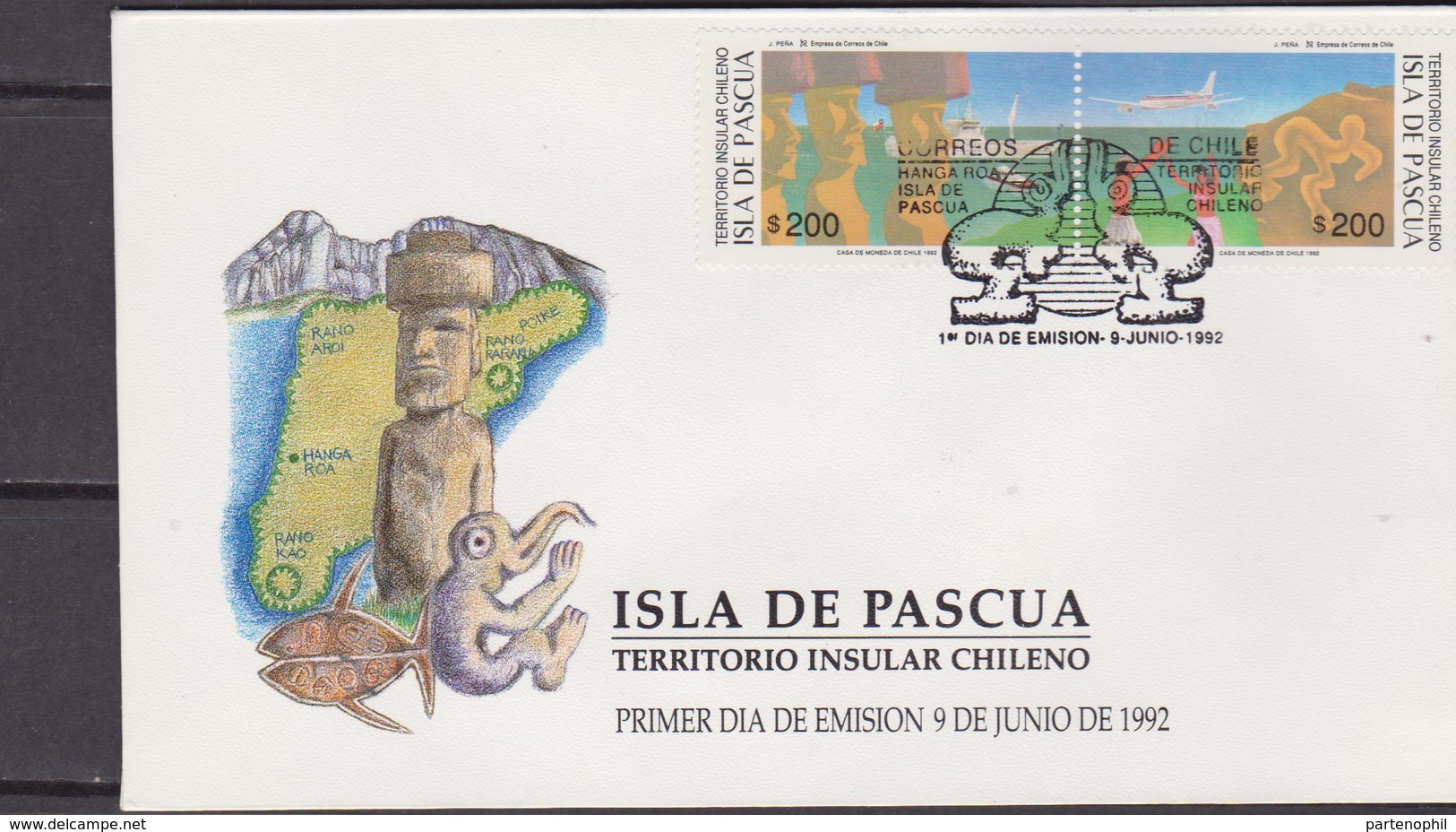 Cile Isla De Pascua FDC Dinosauri Dinosaurs Prehistoric Animals - Preistorici