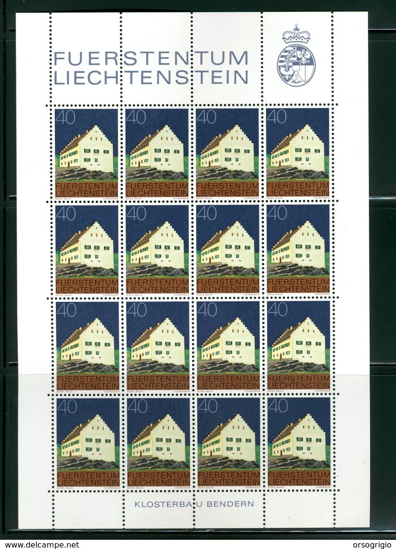 LIECHTENSTEIN - FOGLIO INTERO COMPLETO - NON PIEGATO - MNH LUSSO - 1978 - Definitives  architecture 12v