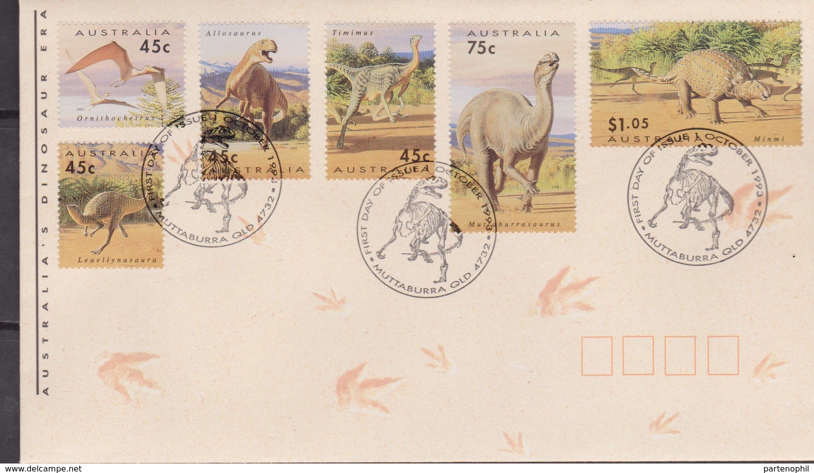 Australia FDC Dinosauri Dinosaurs Prehistoric Animals - Preistorici