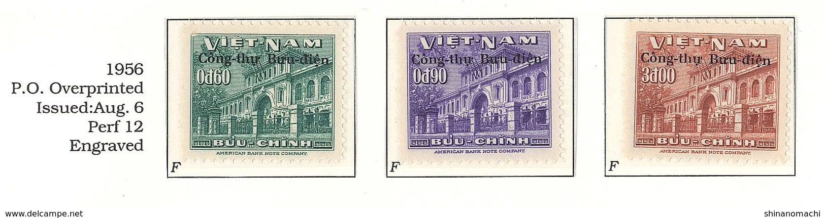 South Viet Nam - 1956 - Sc 51-52 - Post Office - Overprinted - MH - Vietnam