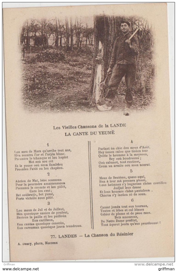 DANS LA FORET LANDAISE GEMMEUR LES VIEILLES CHANSONS DE LA LANDE LA CANTE DOU YEUME TBE - Autres & Non Classés