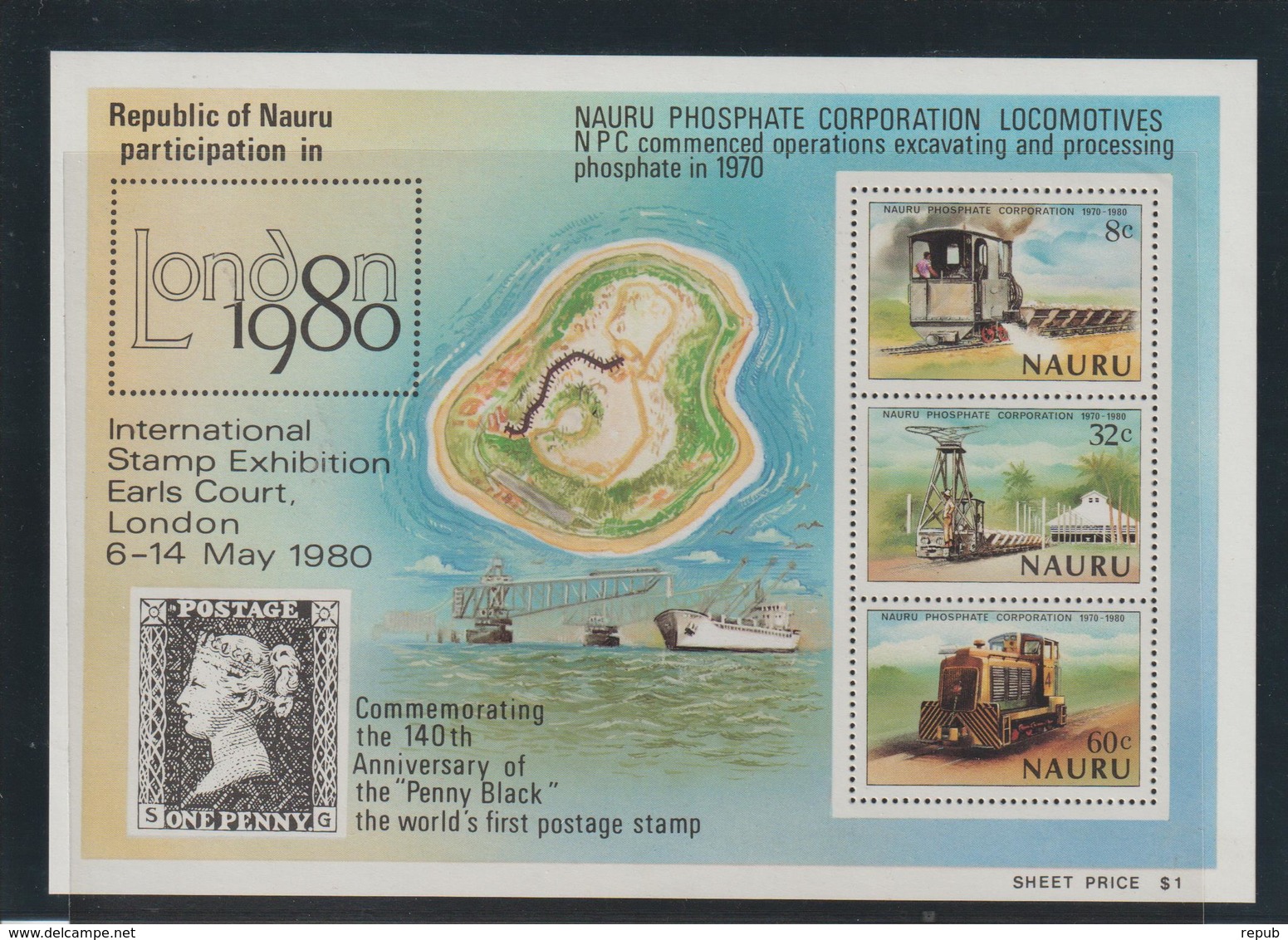 Nauru 1980 Trains Phosphates BF 3 ** MNH - Nauru