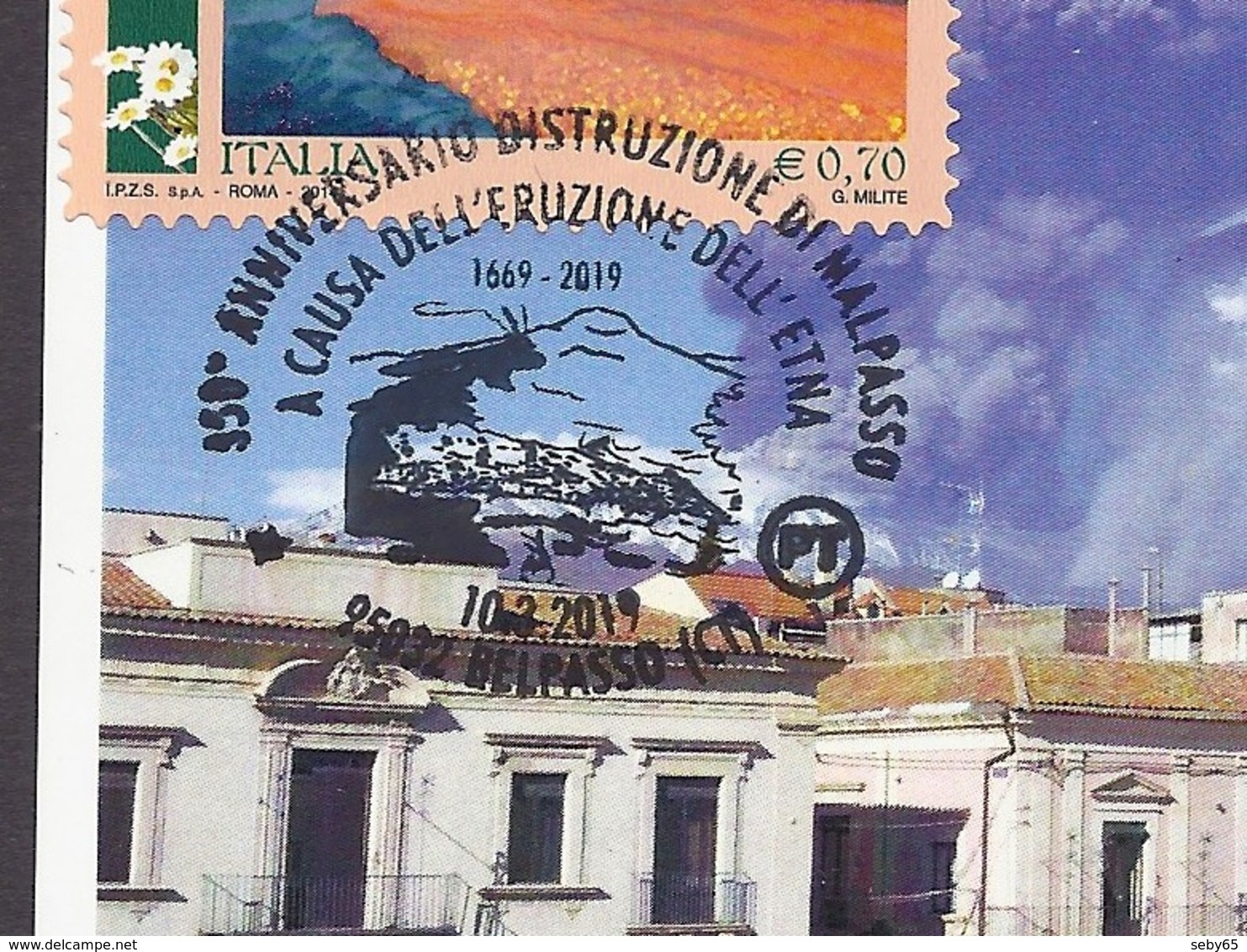 Etna 2019 - Volcano, Volcan, Eruption, Eruzione 1669 With Greetings From Her Majesty The Queen, Photo Consoli (see Scan) - 2011-20: Poststempel