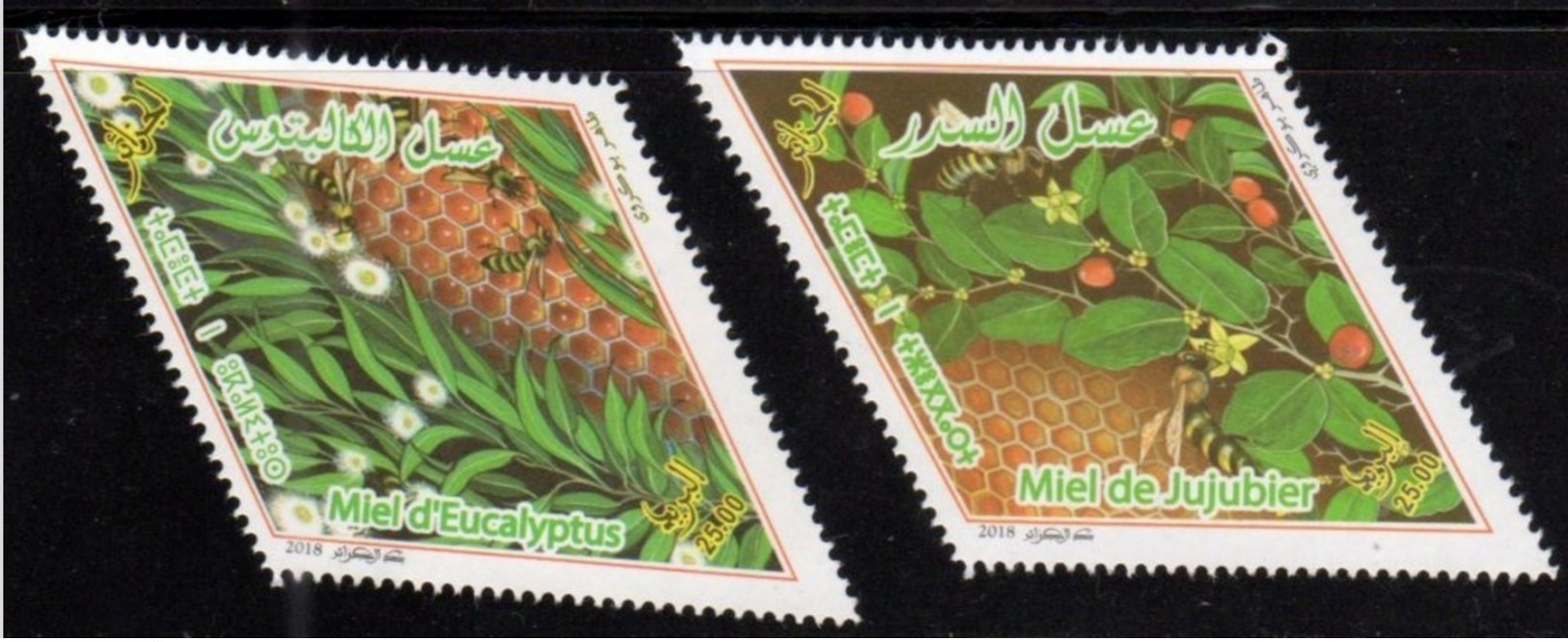 ALGERIA, 2018, MNH,HONEY, BEES, 2v - Abeilles