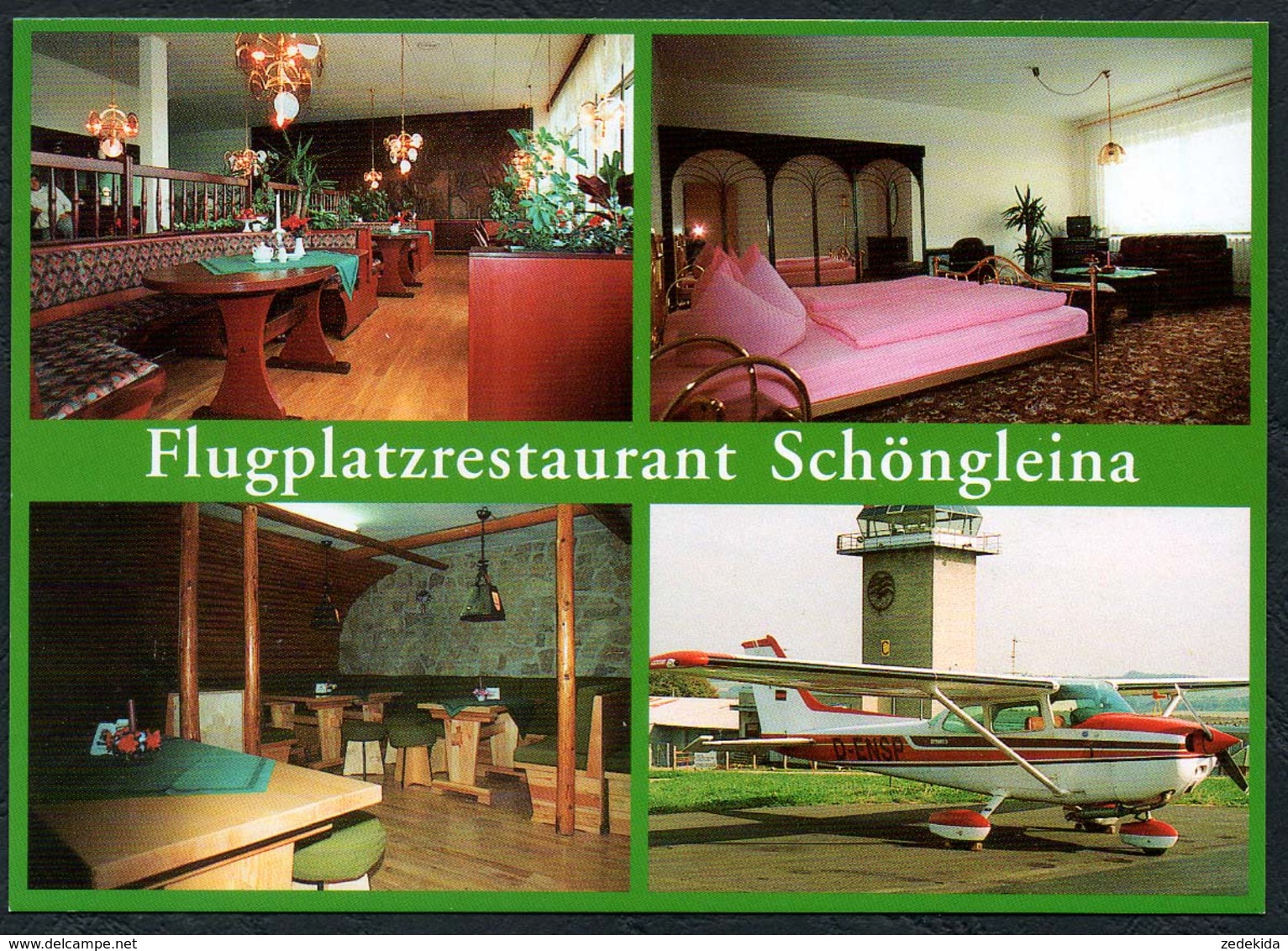 C6402 - TOP Schöngleina - Flugplatz Restaurant Gaststätte Flugzeug Innenansicht  Flughafen Aerodrom - Reichenbach DDR - Aerodrome