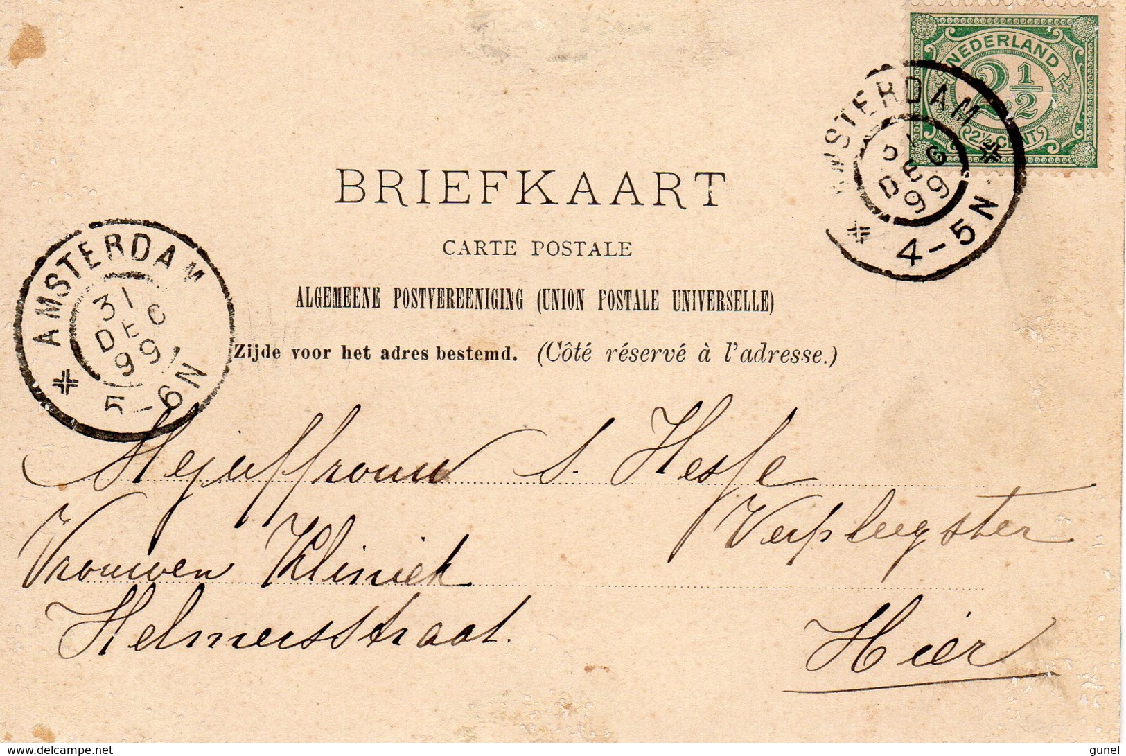 31 DEC 1899 Ansicht Lokaal Verzonden Te Amsterdam - Brieven En Documenten