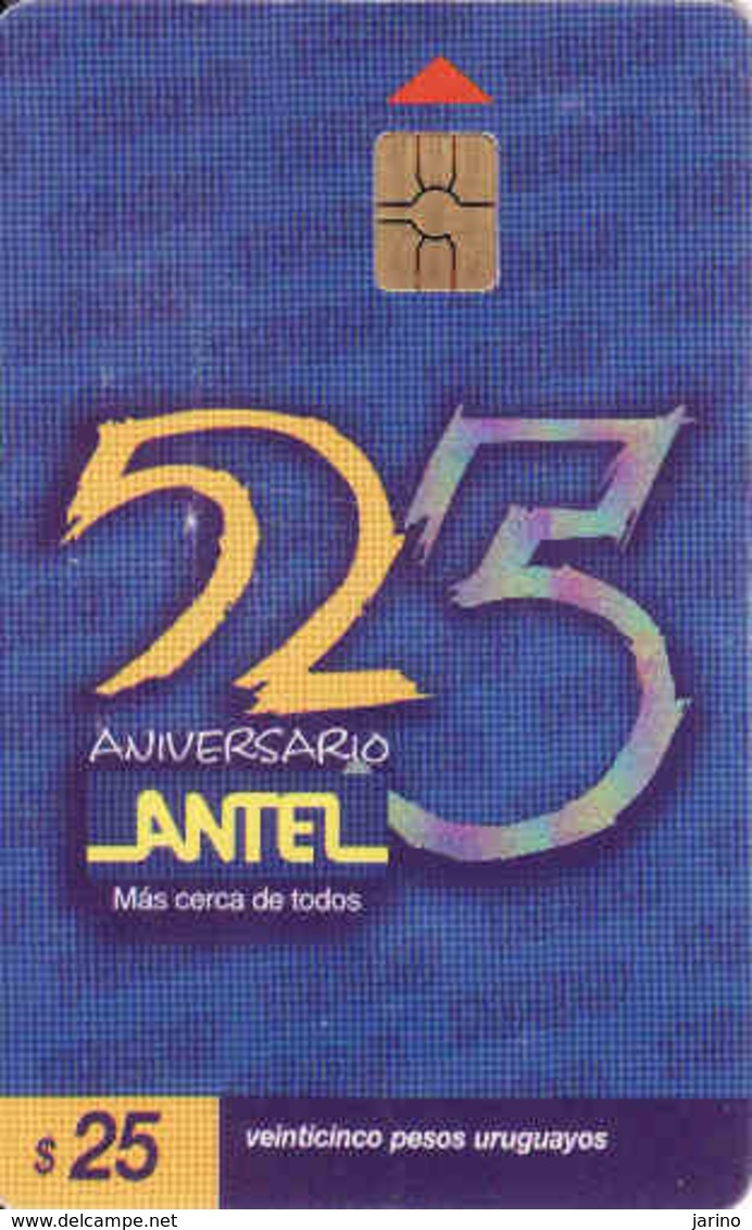 Uruguay, 25 Aniversario Antel, Chip - Uruguay