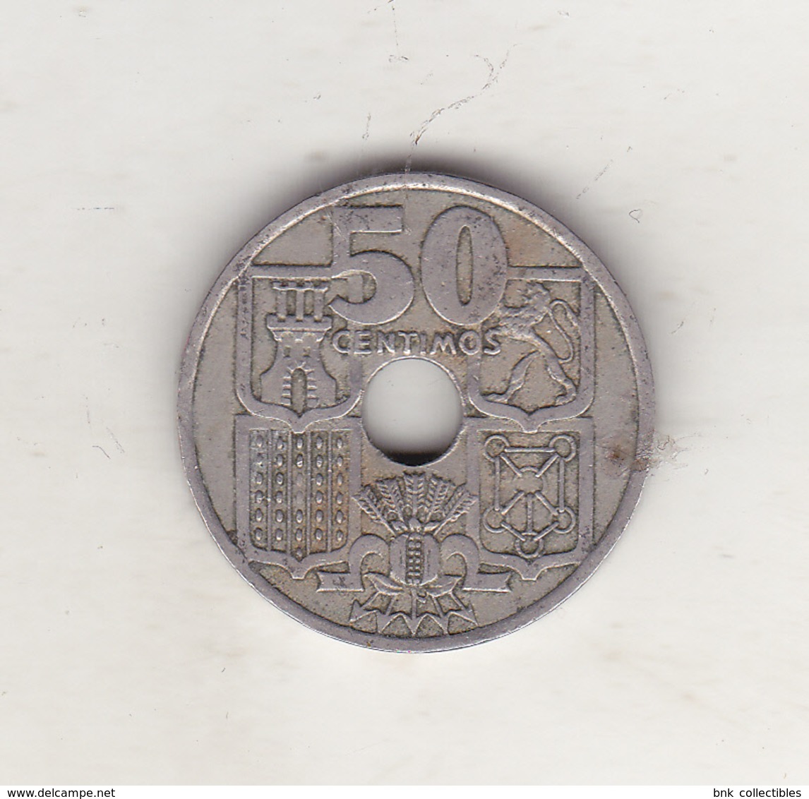 Spain 50 Centimos 1951 - Arrows Pointing Down - 50 Centesimi