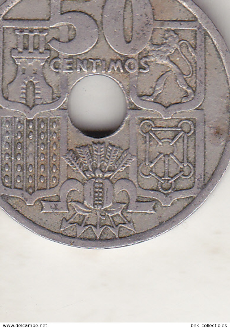 Spain 50 Centimos 1951 - Arrows Pointing Down - 50 Centiem