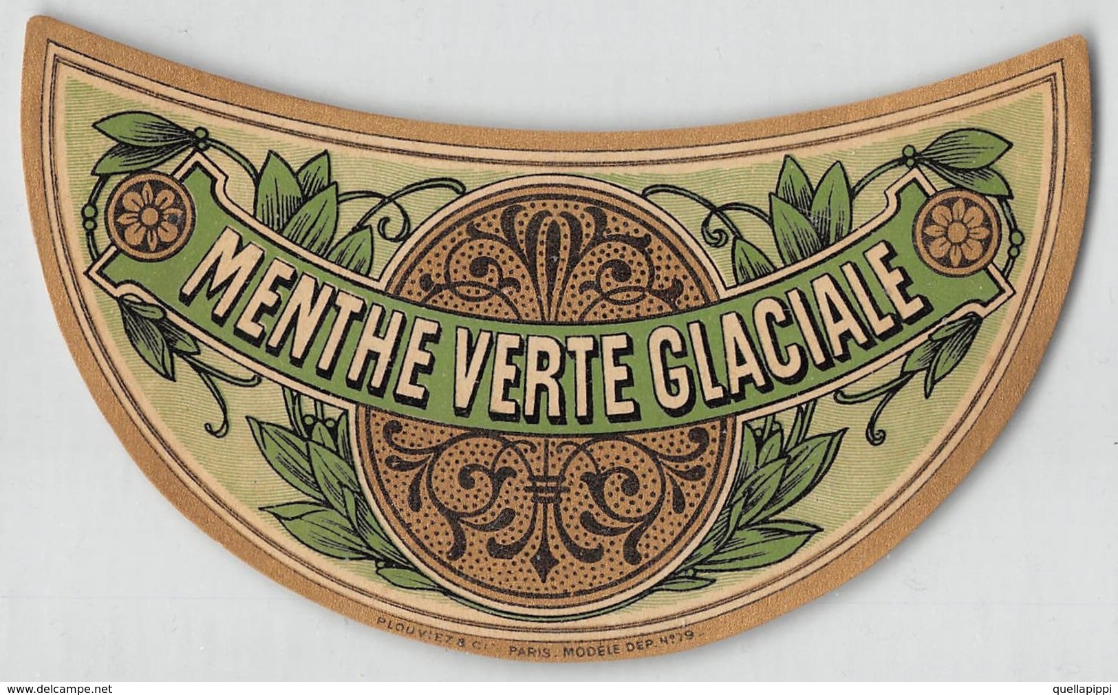 D9311 " MENTHE VERTE GLACIALI - PARIS "GOMMATA AL VERSO ETICHETTA ORIGINALE, 1930 - Altri & Non Classificati