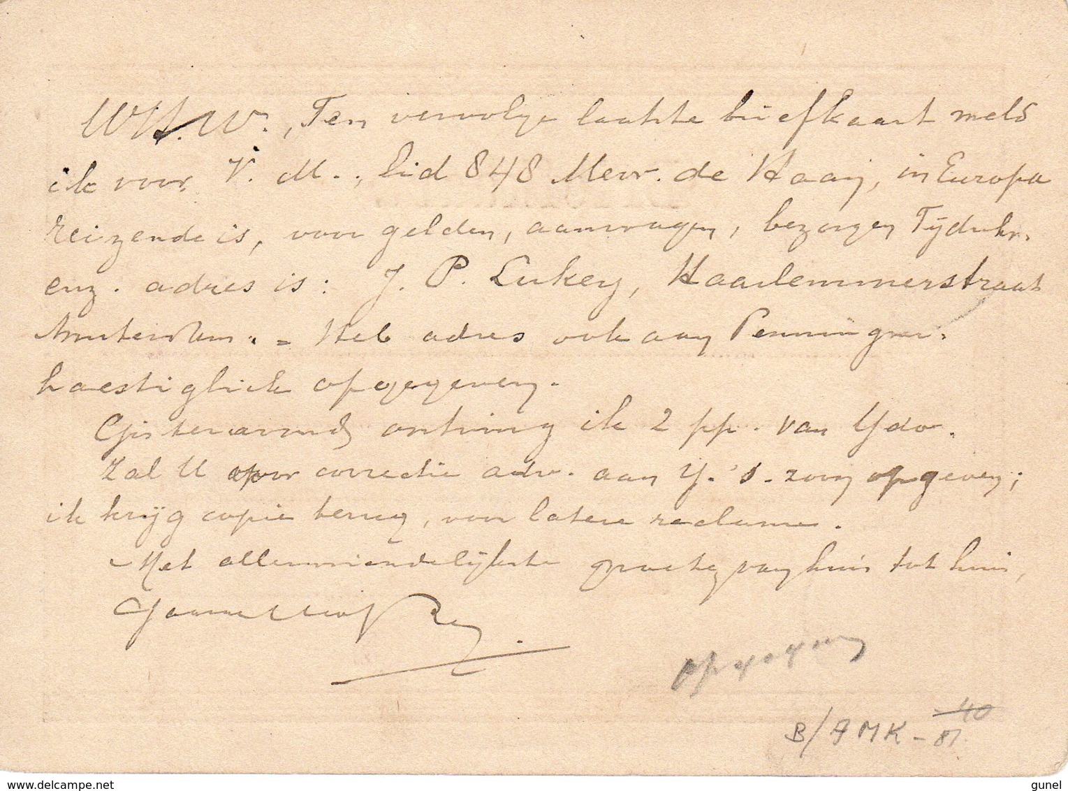 5 NOV 02 Buiten Gebruik Gestelde Bk G 12 V 's-Gravenhage Naar Amsterdam Met Nieuwe Juiste Frankering - Brieven En Documenten