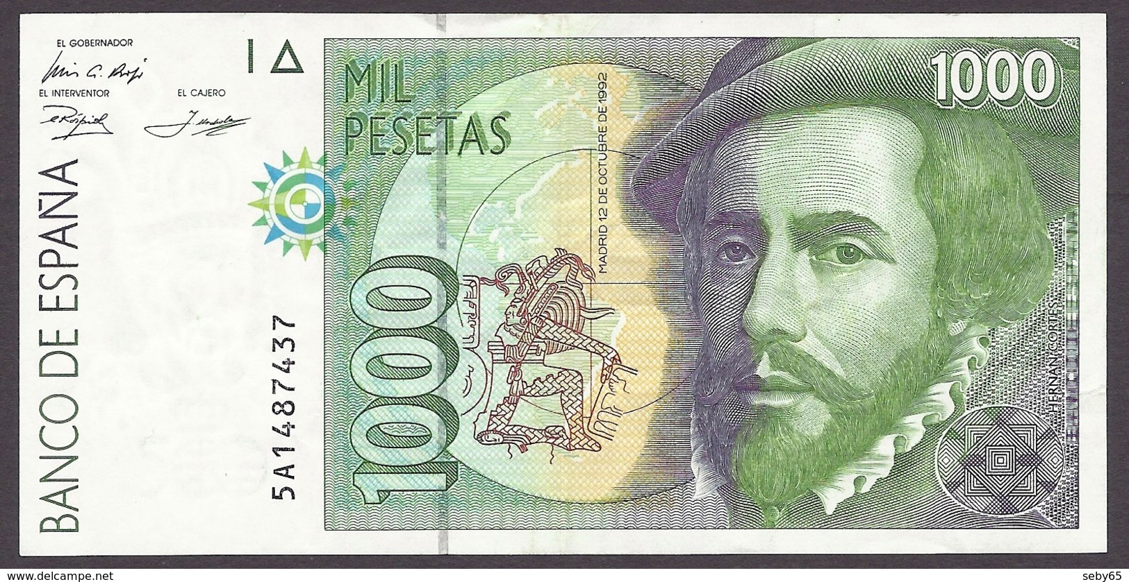 Spain 1992 - 1000 Mil Pesetas, Hernan Cortes, Francisco Pizarro, Circulated - Good Condition - [ 4] 1975-…: Juan Carlos I.