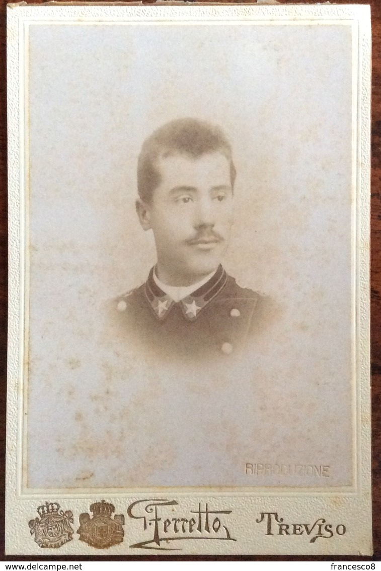 FOTOGRAFIA GIUSEPPE FERRETTO TREVISO  - Ritratto Militare - Antiche (ante 1900)