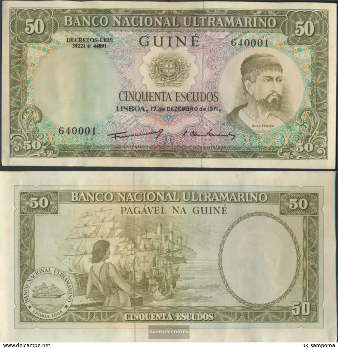 Portuguese Guinea Pick-number: 44a Uncirculated 1971 50 Escudos - Guinée