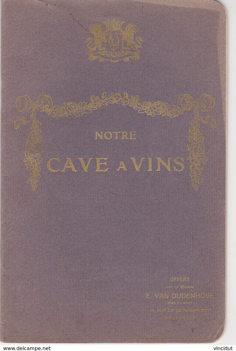 Carnet De Cave Maison E. Van Oudenhove - Levensmiddelen