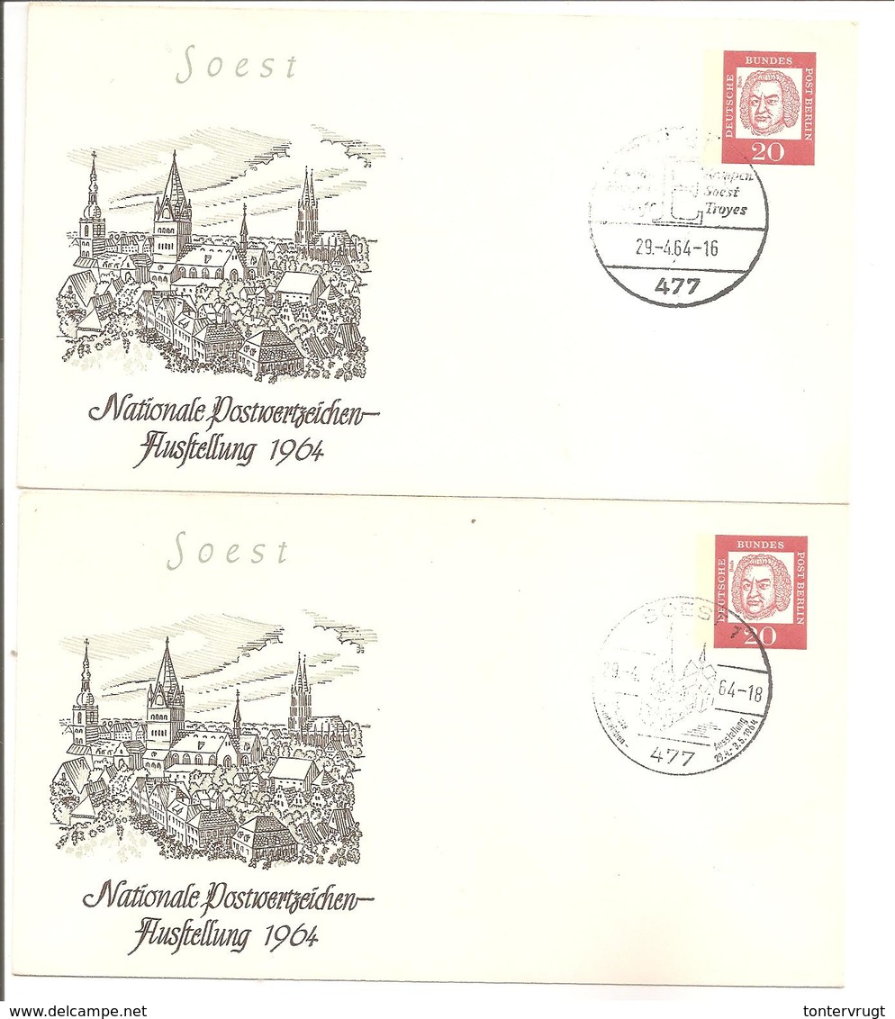 Soest. Nationale Postwertzeichen Ausstellung 1964. Sstpl 2 Belege - Private Covers - Used