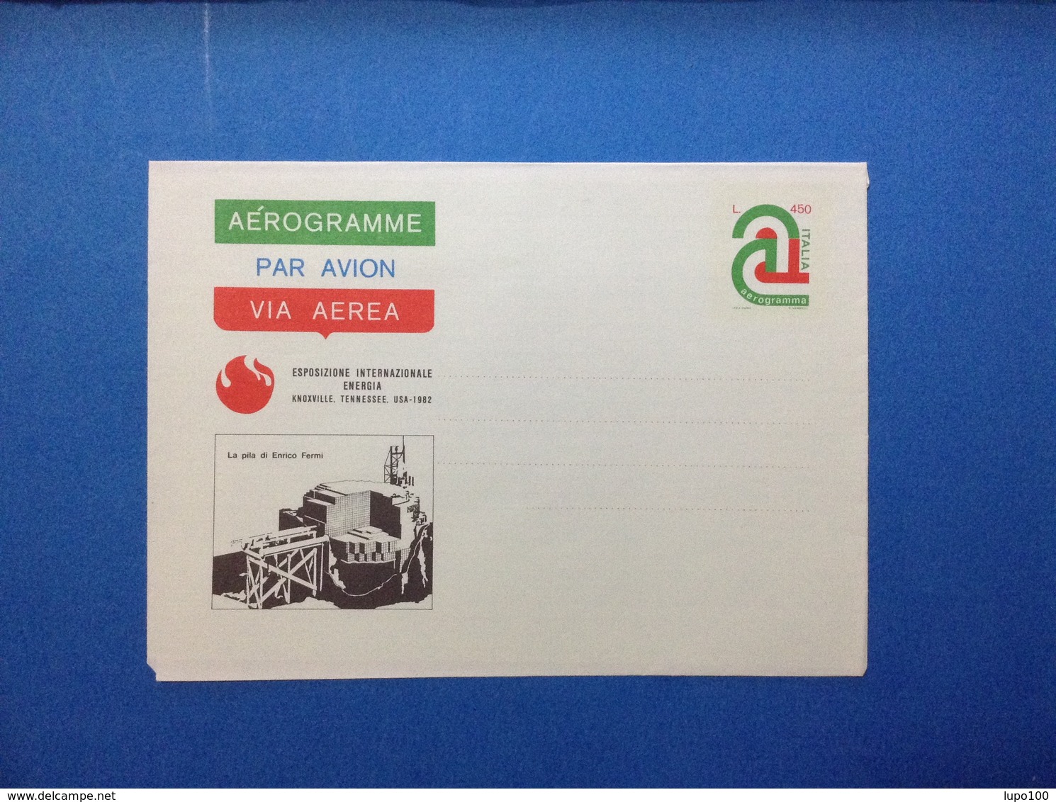 1982 ITALIA AEROGRAMMA POSTALE NUOVO NEW MNH** KNOXVILLE LA PILA DI ENRICO FERMI 450 LIRE - Interi Postali
