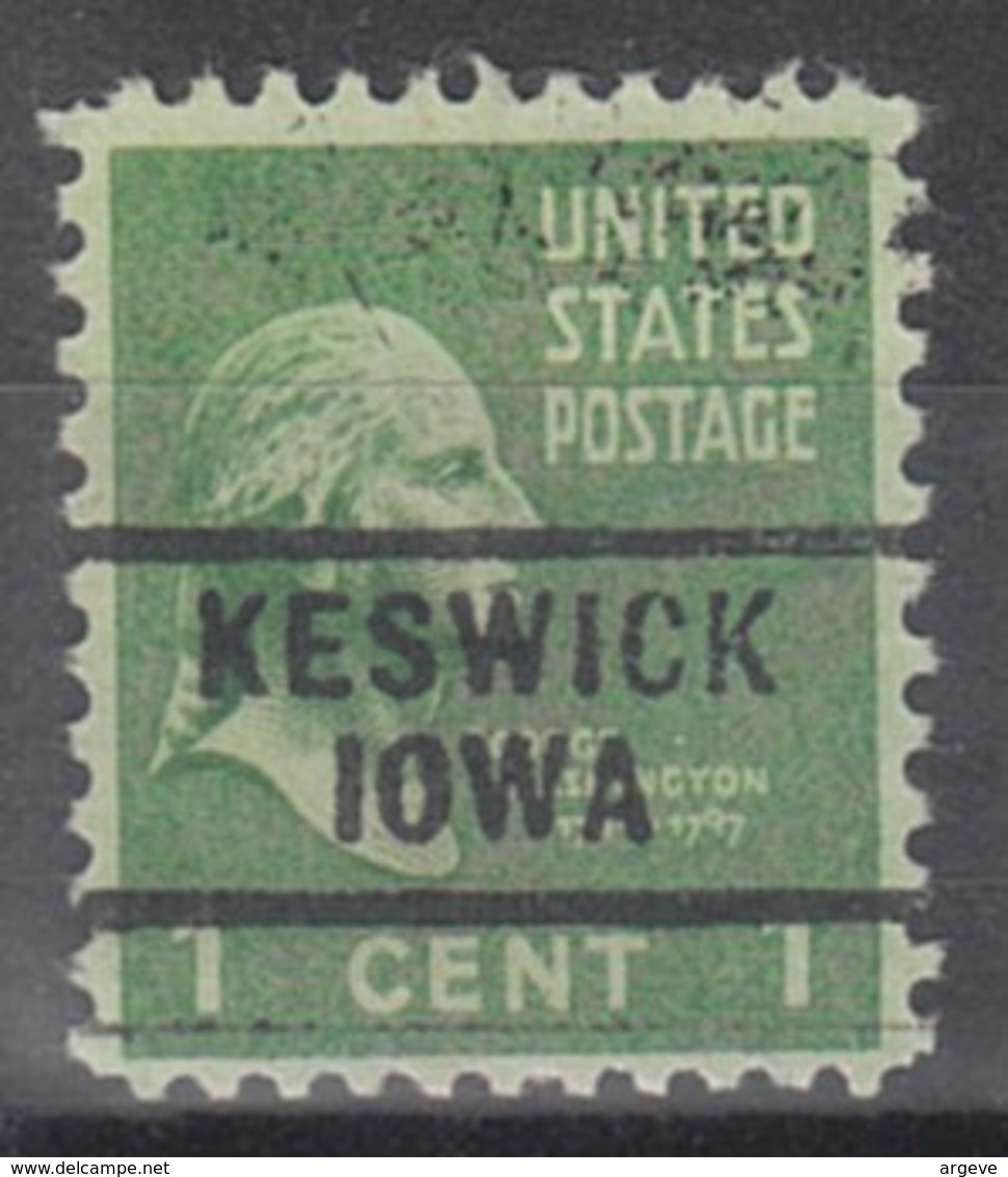USA Precancel Vorausentwertung Preo, Locals Iowa, Keswick 729 - Vorausentwertungen